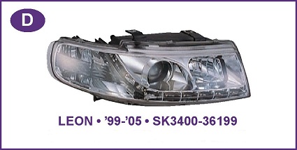 Devil Eye farovi SEAT LEON Hrom,crni 99-05